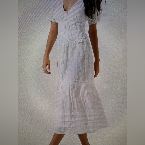 Astr The Label Honeymoon Lace Women Semi Sheer Midi Dress Feminine Medium NEW - Picture 9 of 9